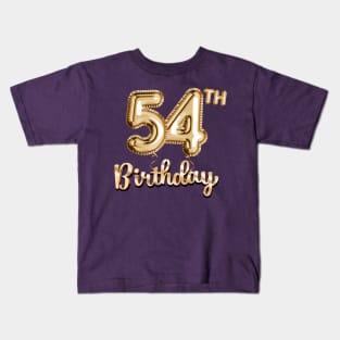 54th Birthday Gifts - Party Balloons Gold Kids T-Shirt